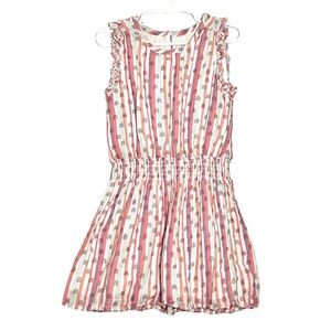 Hatley Little Girls Dress Rainbow Ruffle Stripes Elastic Waist Lined Size 5